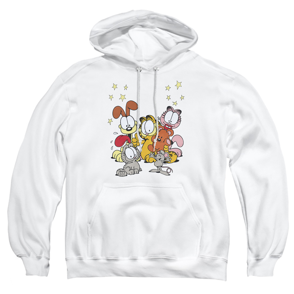 GAR212-AFTH-3 Garfield Friends Are Best Adult Pullover Hoodie, White - Large