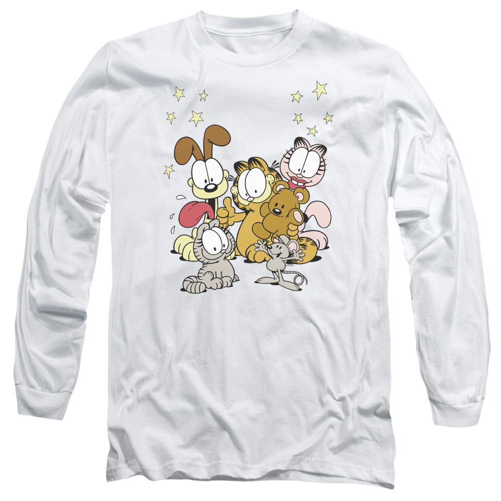 GAR212-AL-6 Garfield Friends Are Best Adult Long Sleeve T-Shirt, White - 3X