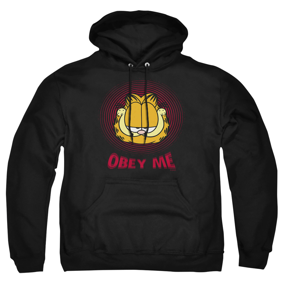 GAR338-AFTH-6 Garfield Obey Me Adult Pullover Hoodie, Black - 3X