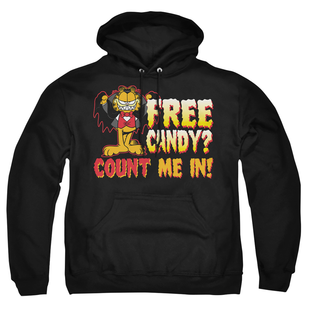 GAR343-AFTH-2 Garfield Count Me in Adult Pullover Hoodie, Black - Medium