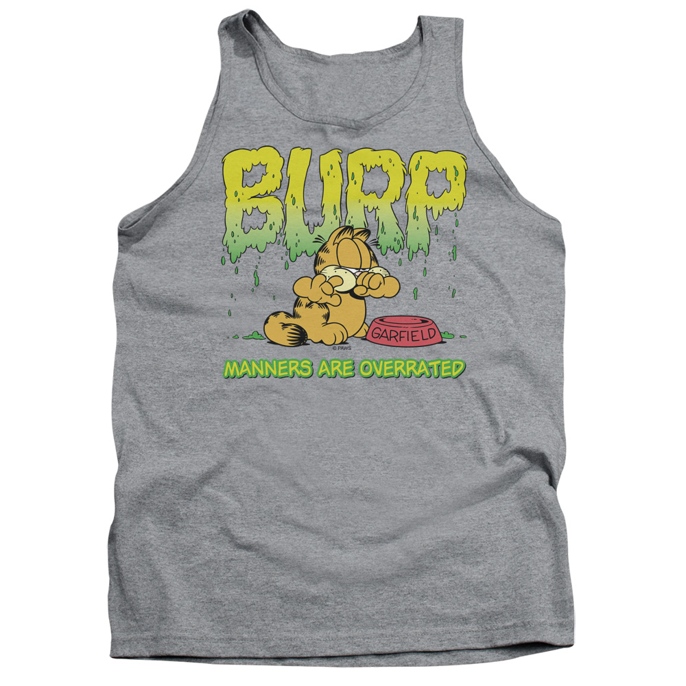 GAR372-TK-4 Garfield Manners Adult Tank Top, Athletic Heather - Extra Large