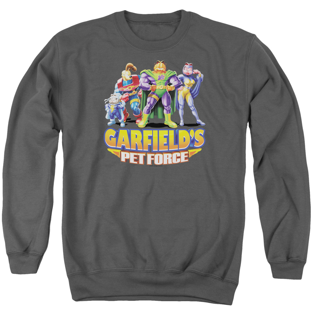 GAR437-AS-3 Garfield Beyond Adult Crewneck Sweatshirt, Charcoal - Large