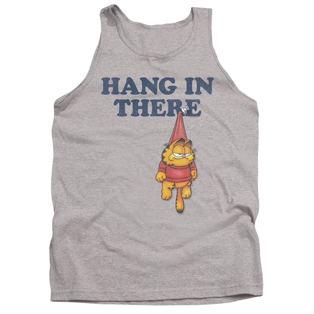 GAR715-TK-5 Garfield Hang in There Adult Tank Top, Athletic Heather - 2X
