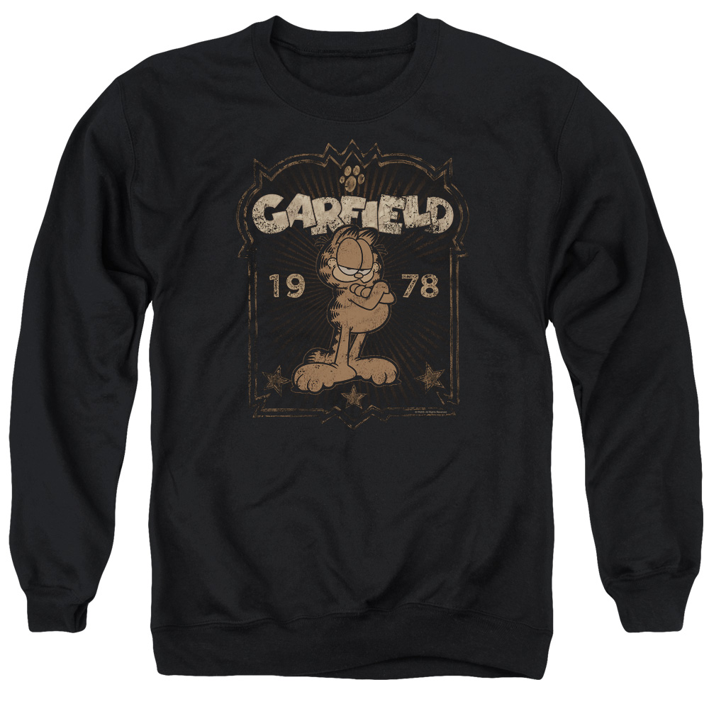 GAR568-AS-2 Garfield EST 1978 Adult Crewneck Sweatshirt, Black - Medium
