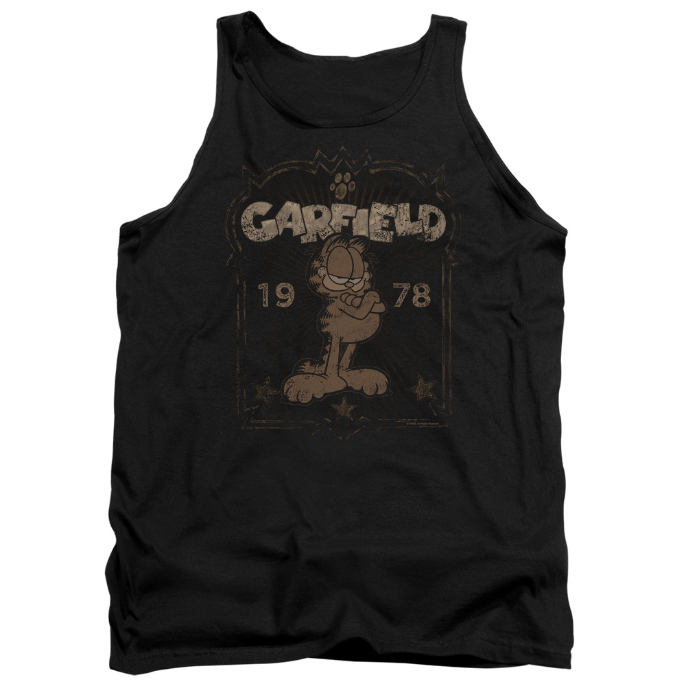 GAR568-TK-2 Garfield EST 1978 Adult Tank Top, Black - Medium