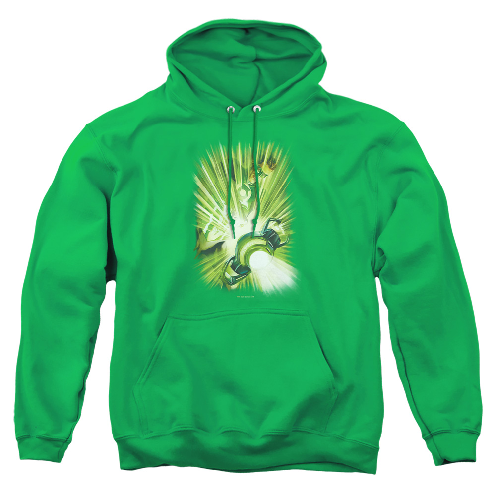 GL261-AFTH-6 Green Lantern Light Adult Pullover Hoodie, Kelly Green - 3X