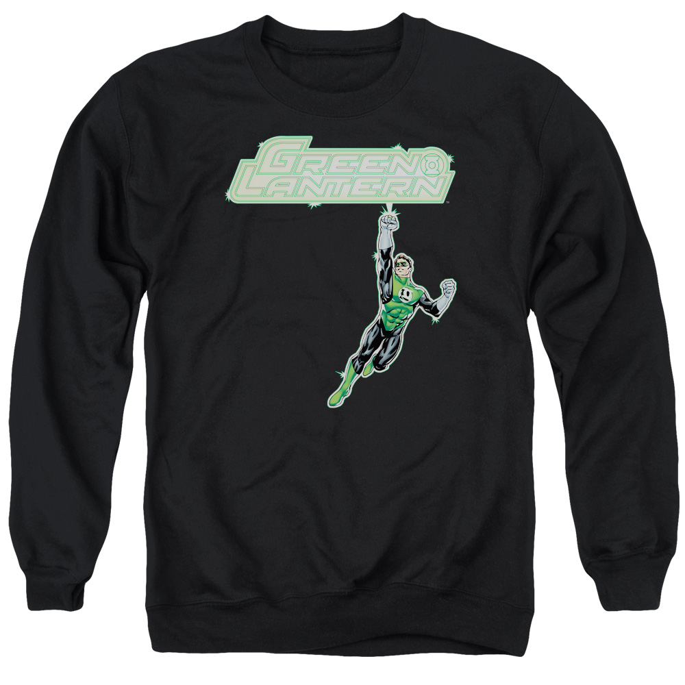 GL113-AS-4 Green Lantern Energy Construct Logo Adult Crewneck Sweatshirt, Black - Extra Large