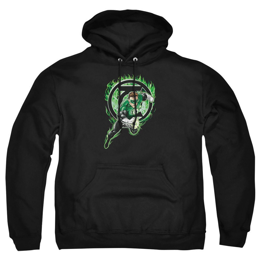 GL147-AFTH-7 Green Lantern Space Cop Adult Pullover Hoodie, Black - 4X