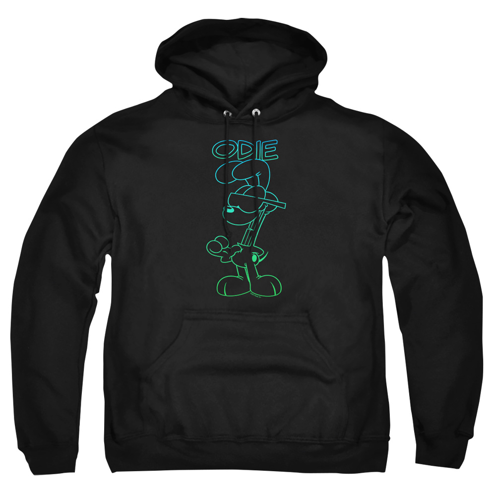 GAR720-AFTH-2 Garfield Hotshot Odie Adult Pullover Hoodie, Black - Medium