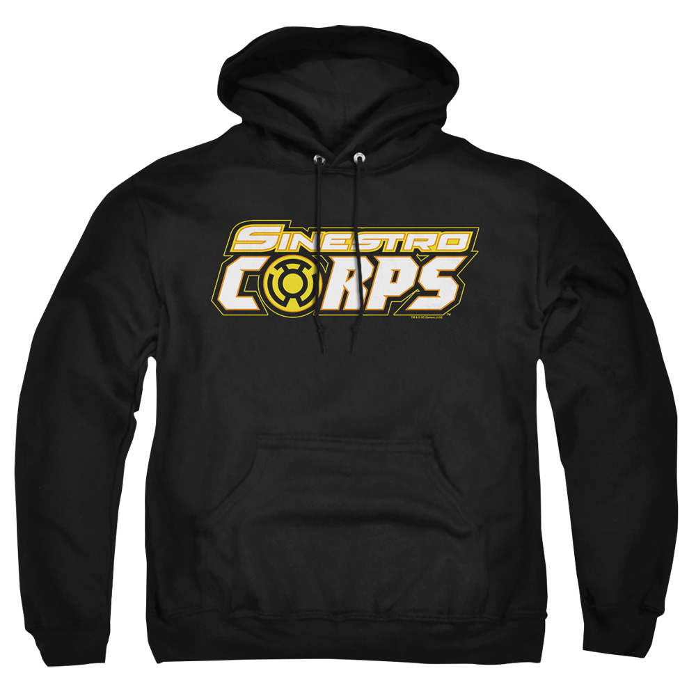 GL117-AFTH-7 Green Lantern Sinestro Corps Logo Adult Pullover Hoodie, Black - 4X