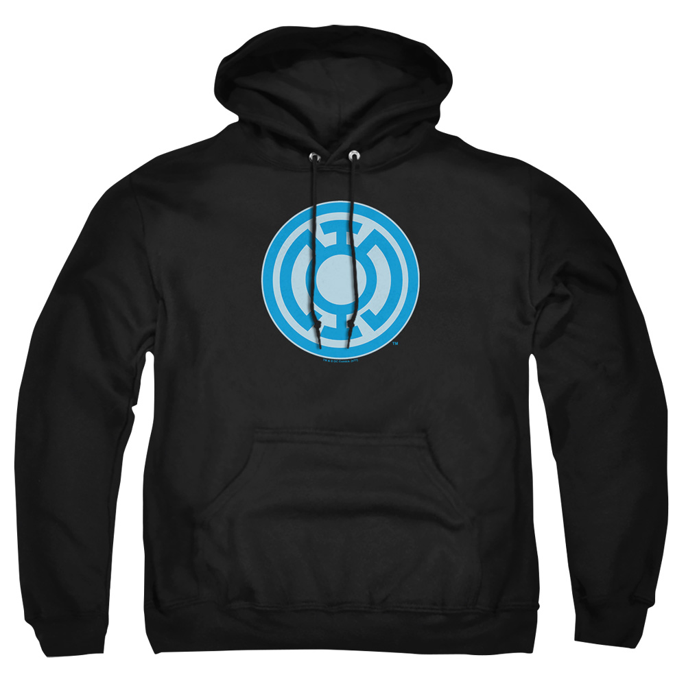 GL264-AFTH-7 Green Lantern Blue Symbol Adult Pullover Hoodie, Black - 4X