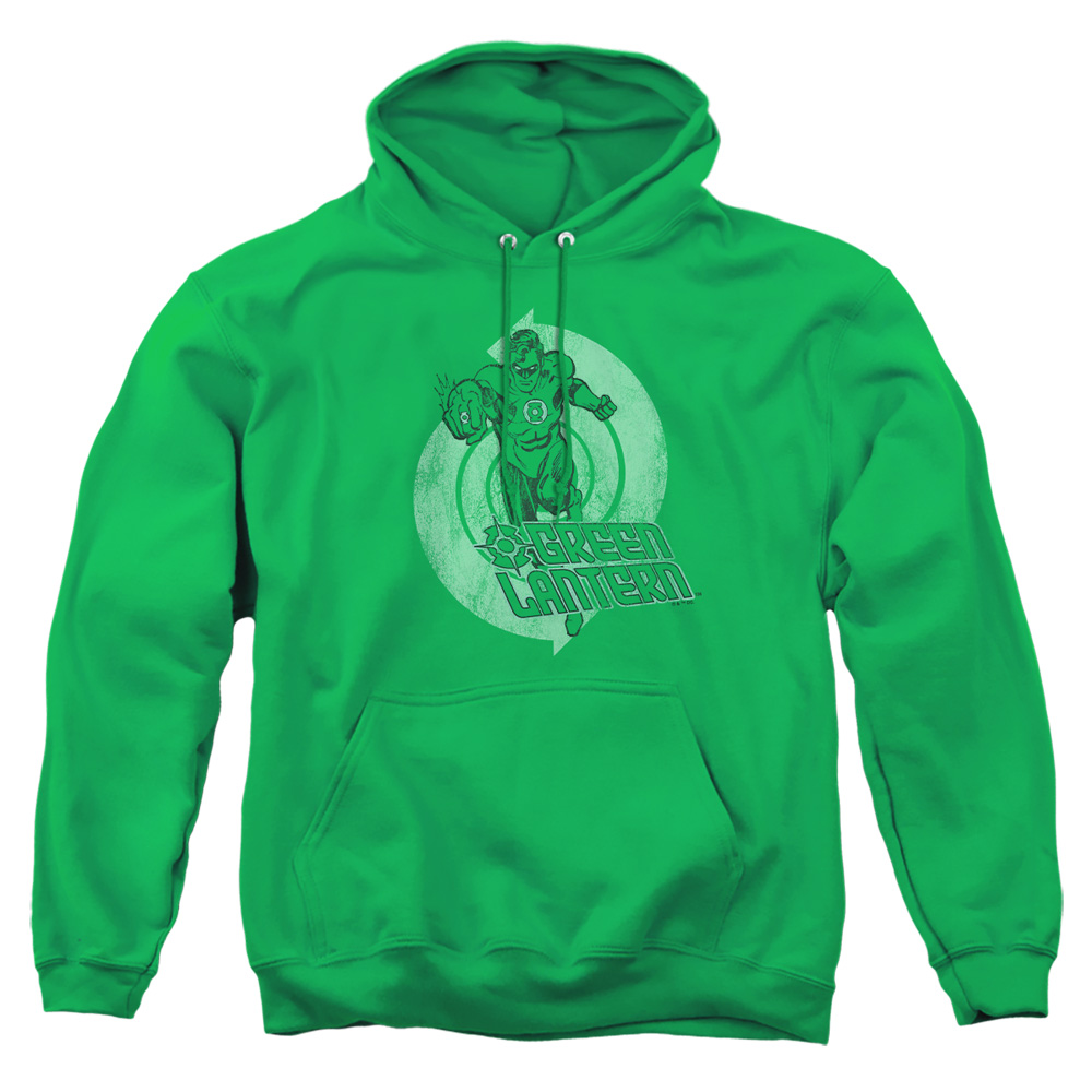 GL224-AFTH-2 Green Lantern Power Adult Pullover Hoodie, Kelly Green - Medium