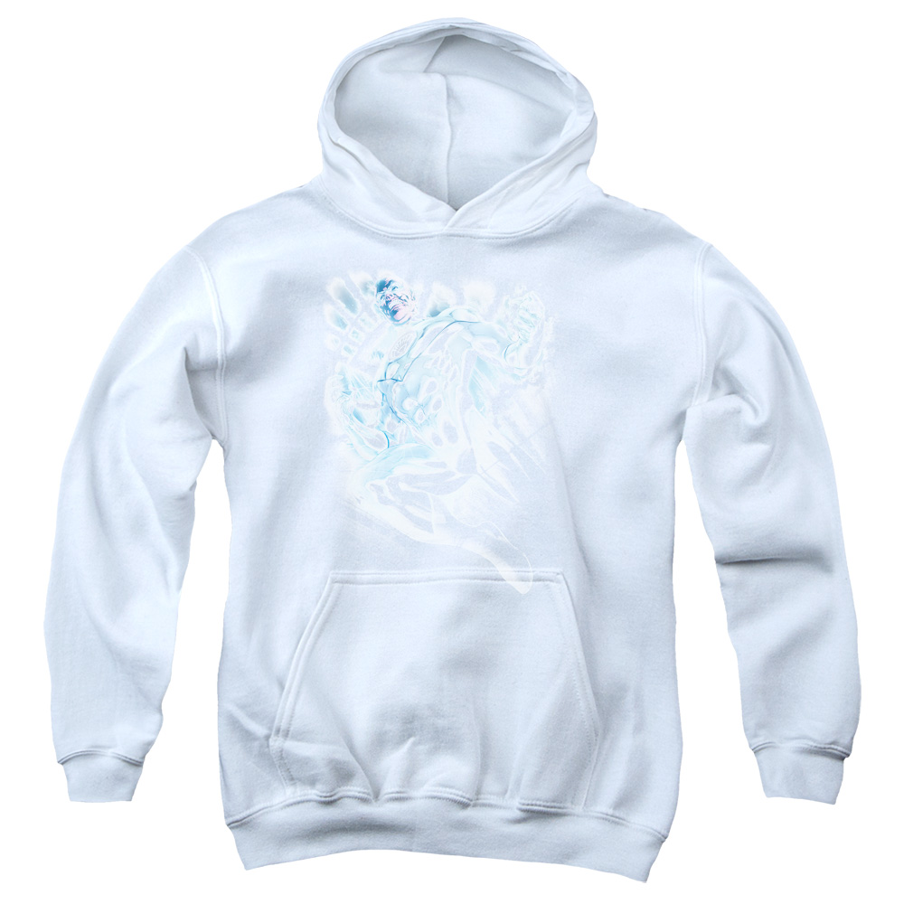 GL237-YFTH-4 Green Lantern White Lantern Sinestro Youth Hooded Sweatshirt, White - Extra Large
