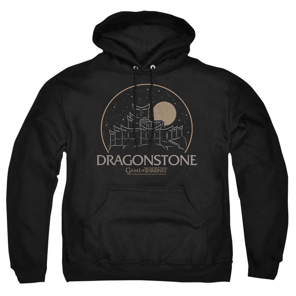 GOT122-AFTH-1 Game of Thrones Dragonstone Adult Pullover Hoodie, Black - Small