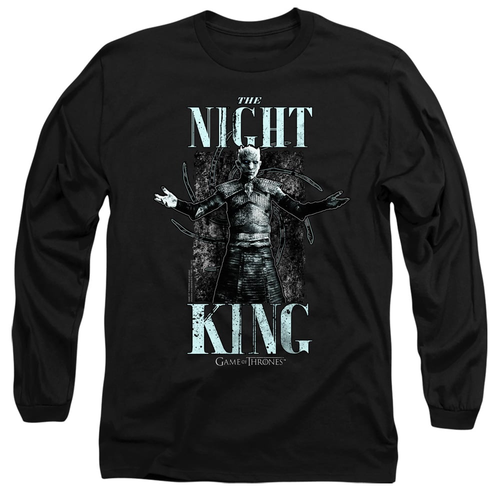 GOT101-AL-5 Game of Thrones The Night King Adult Long Sleeve T-Shirt, Black - 2X