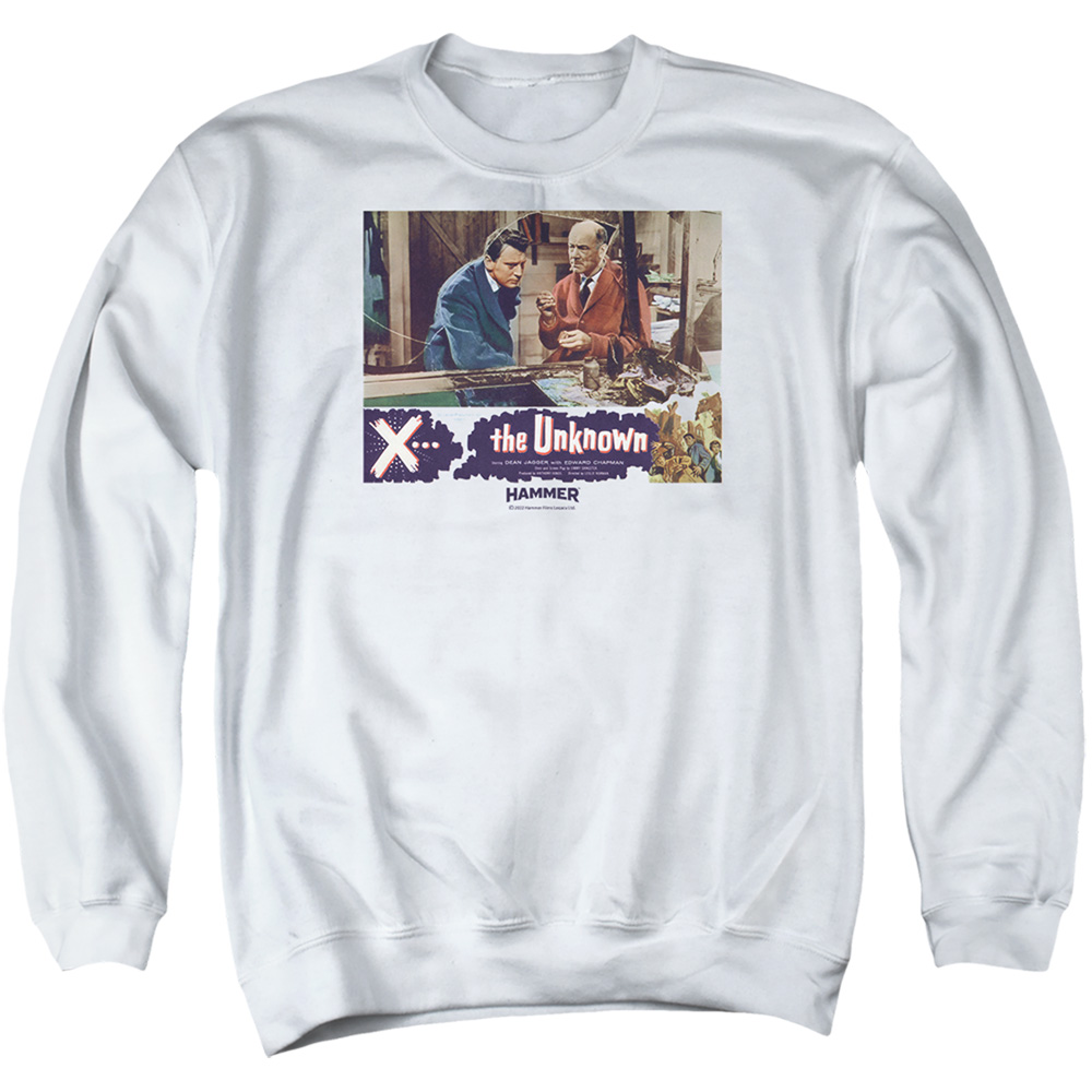 HHOH10017-AS-5 Hammer House of Horror The Unkown Adult Crewneck Sweatshirt, White - 2X
