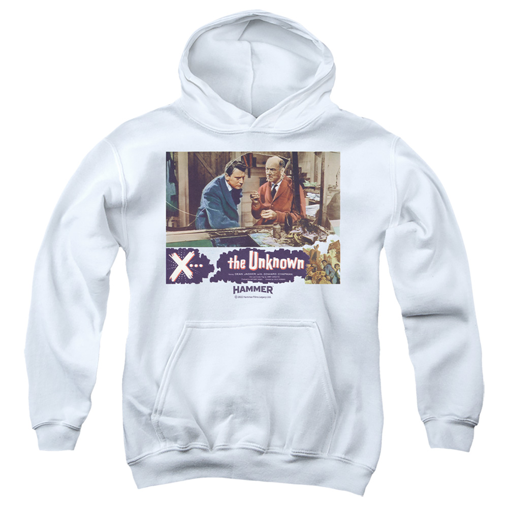 HHOH10017-YFTH-2 Hammer House of Horror The Unkown Youth Hooded Sweatshirt, White - Medium