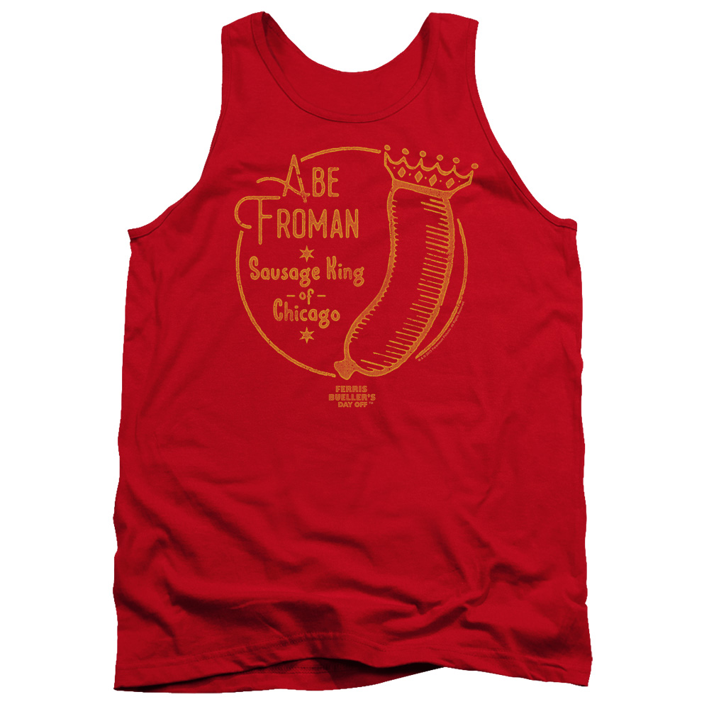PAR619-TK-2 Ferris Bueller Abe Froman Adult Tank Top, Red - Medium