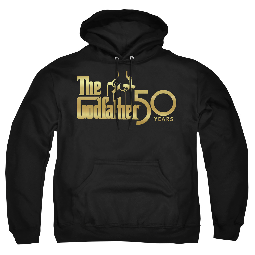 PAR799-AFTH-5 Godfather 50th Logo Adult Pullover Hoodie, Black - 2X