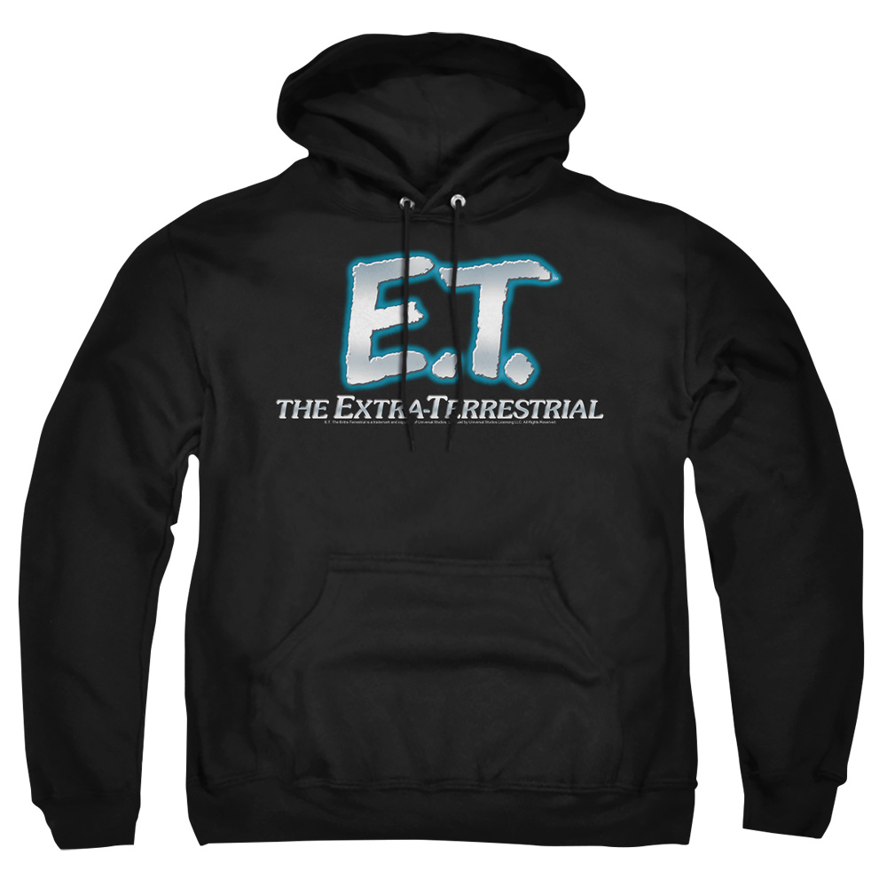 UNI102-AFTH-2 ET Logo Adult Pullover Hoodie, Black - Medium