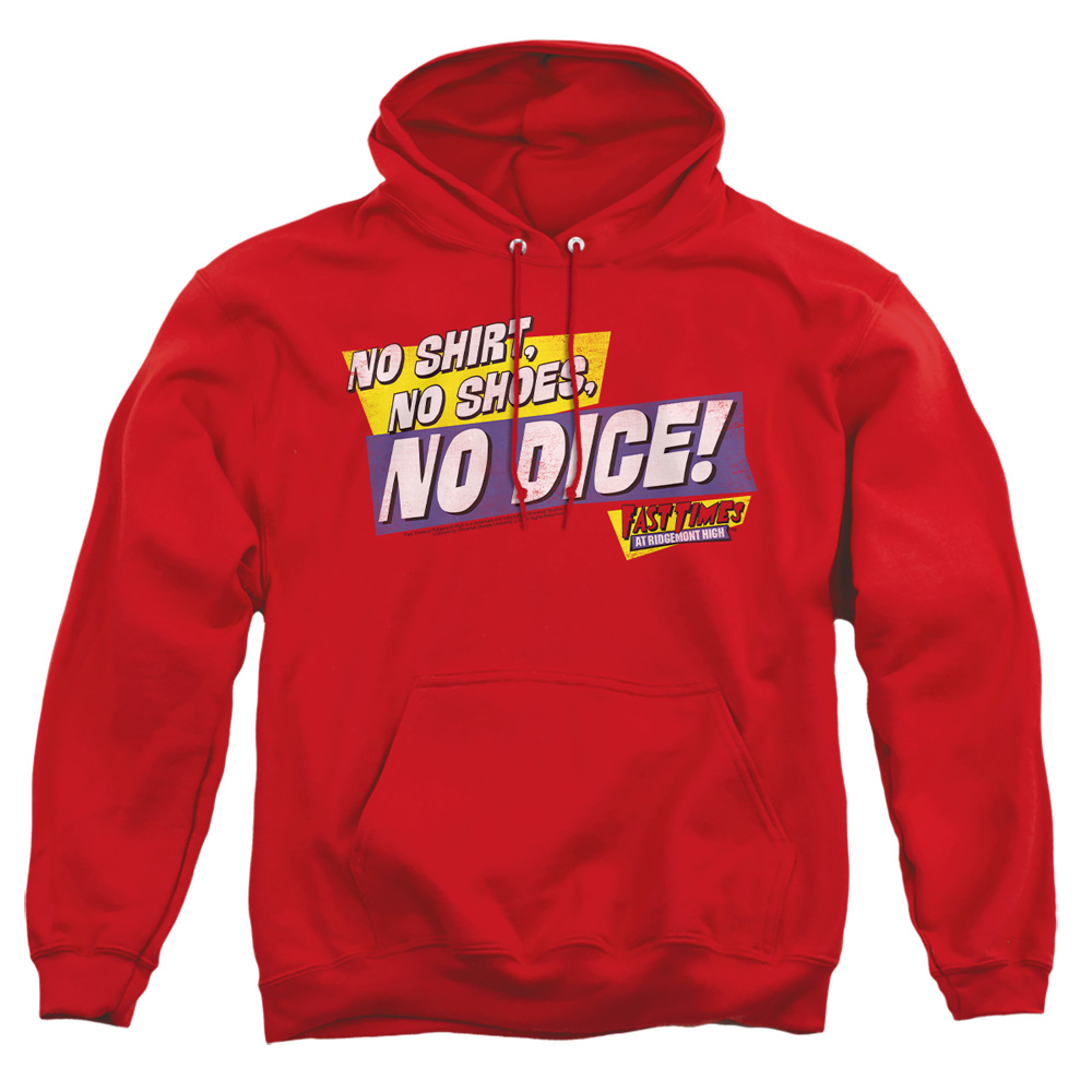 UNI257-AFTH-5 Fast Times Ridgemont High No Dice Adult Pullover Hoodie, Red - 2X
