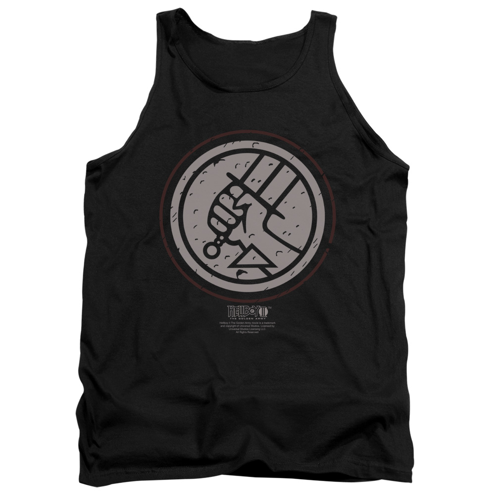 UNI489-TK-2 Hellboy II Mignola Style Logo Adult Tank Top, Black - Medium