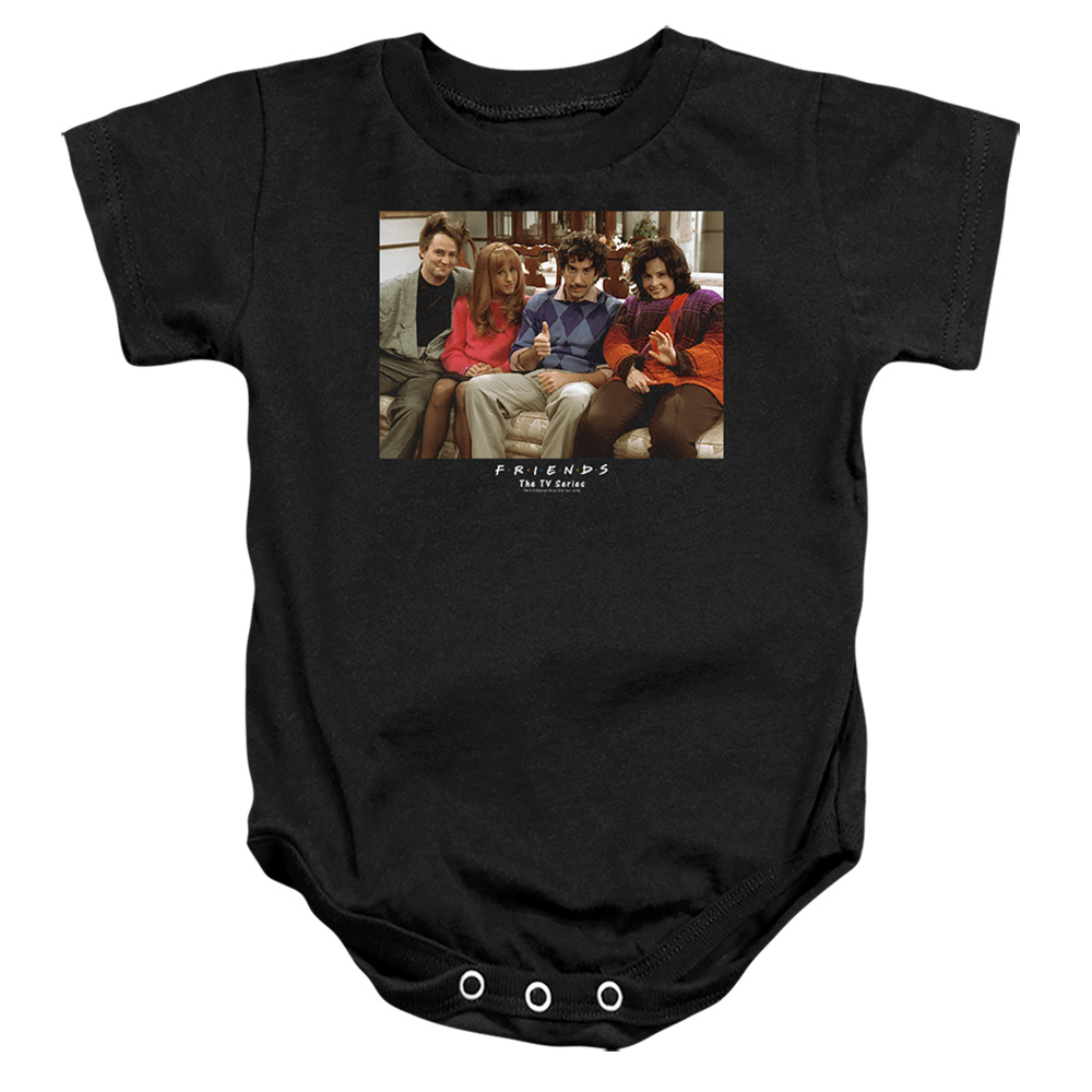 WBT640-SS-2 Friends Throwback Infant Snapsuit, Black - Medium - 12 Month