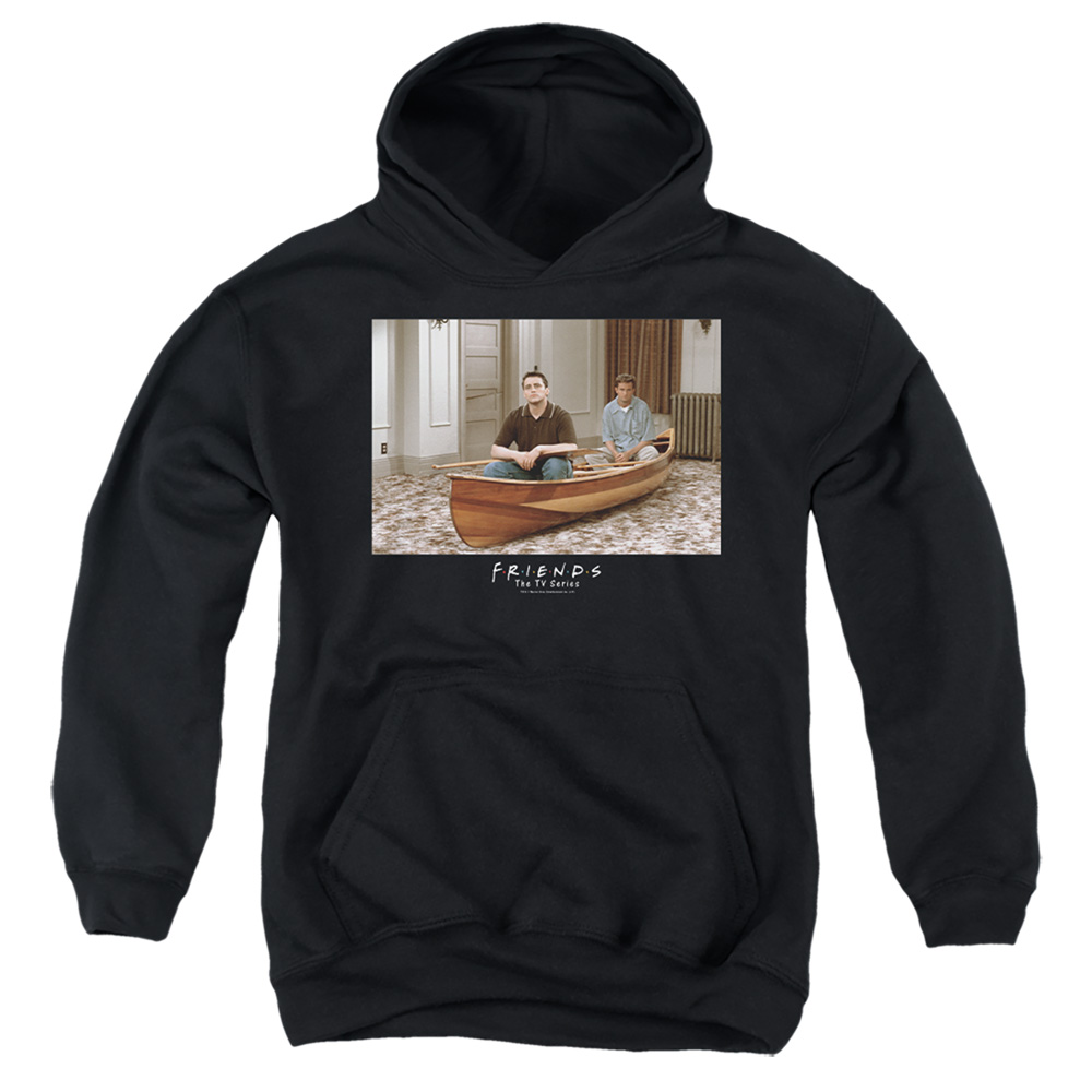 WBT893-YFTH-2 Friends Canoe Youth Hooded Sweatshirt, Black - Medium