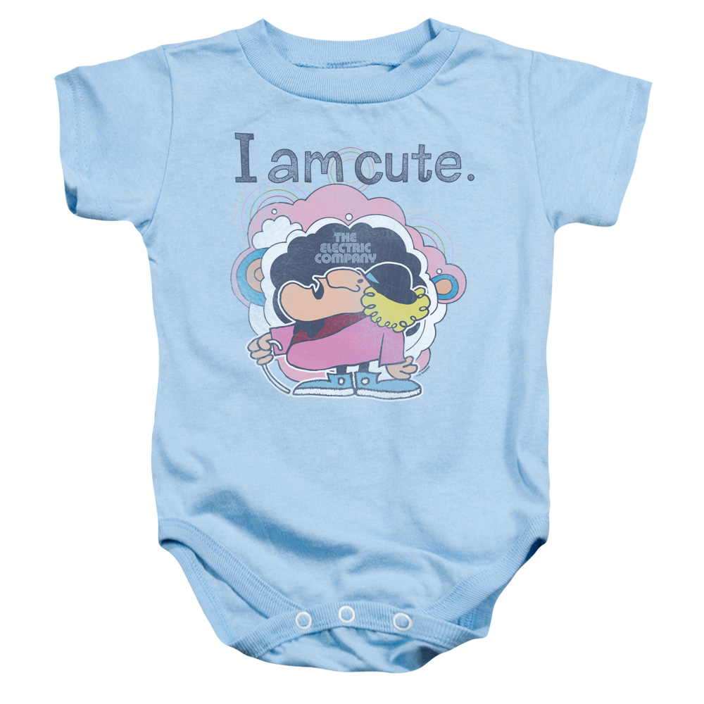 ELC104-SS-2 Electric Company I Am Cute Infant Snapsuit, Light Blue - Medium - 12 Month