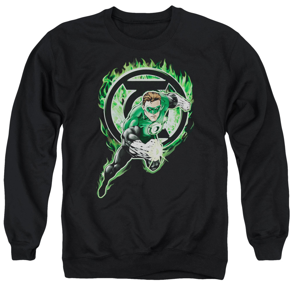 GL147-AS-2 Green Lantern Space Cop Adult Crewneck Sweatshirt, Black - Medium