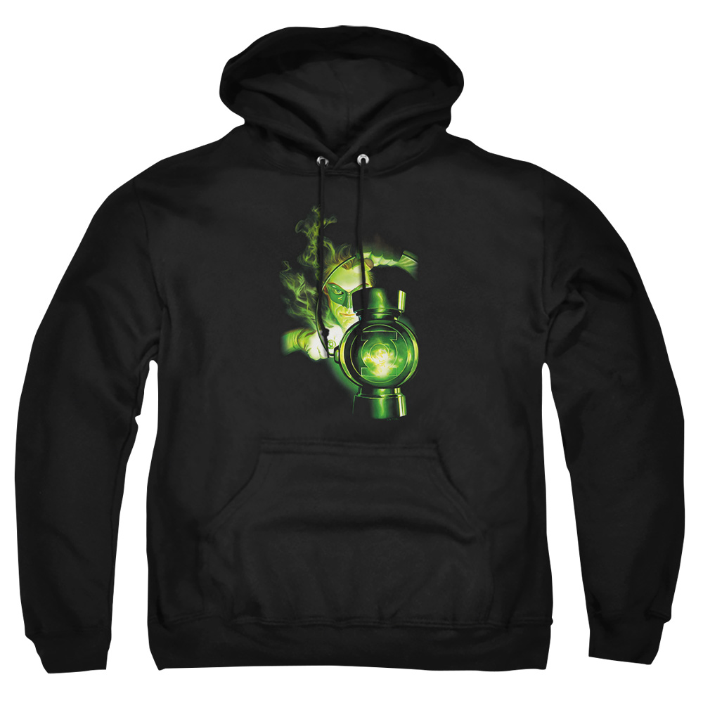 GL225-AFTH-8 Green Lantern Light Adult Pullover Hoodie, Black - 5X