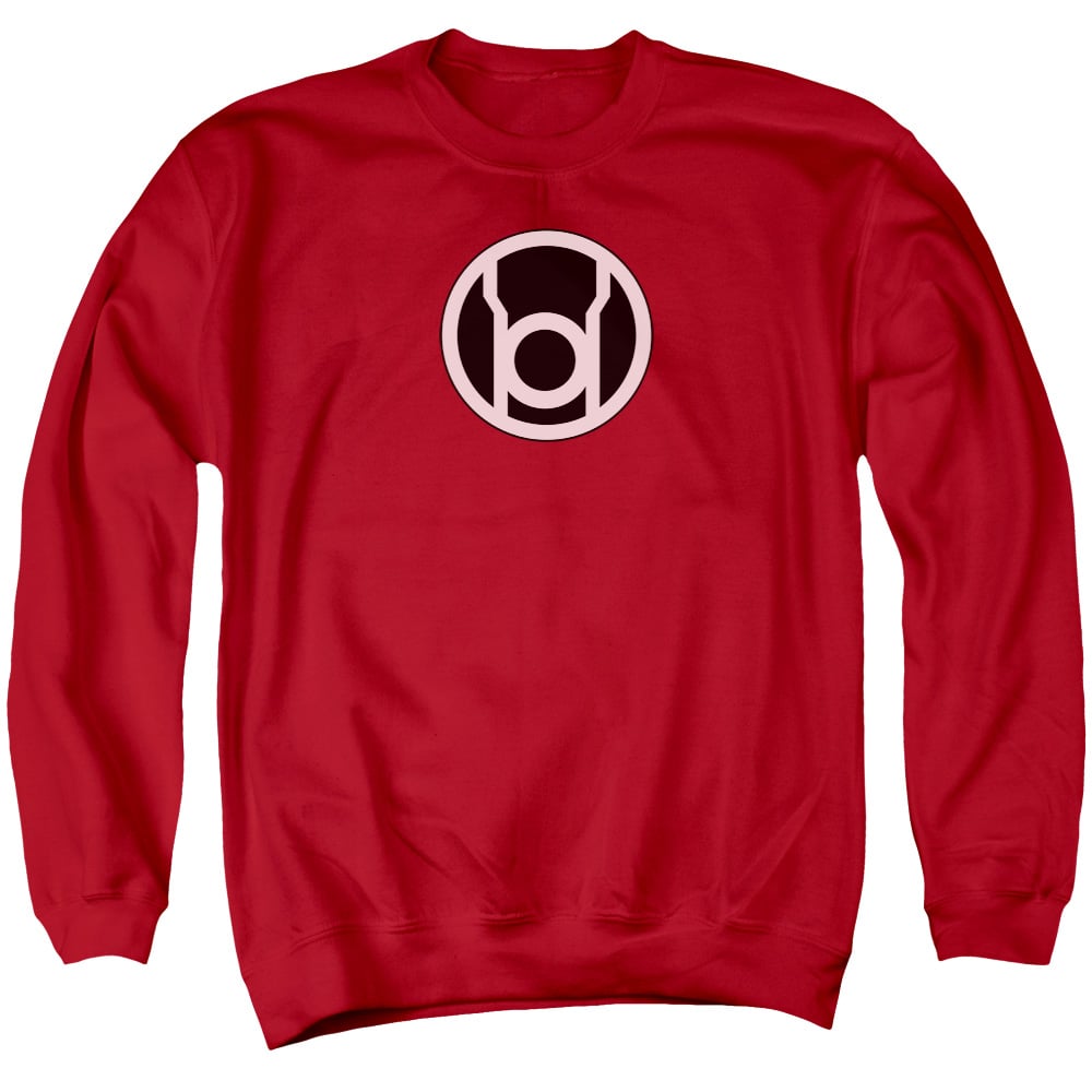 GL228-AS-2 Green Lantern Logo Adult Crewneck Sweatshirt, Red - Medium