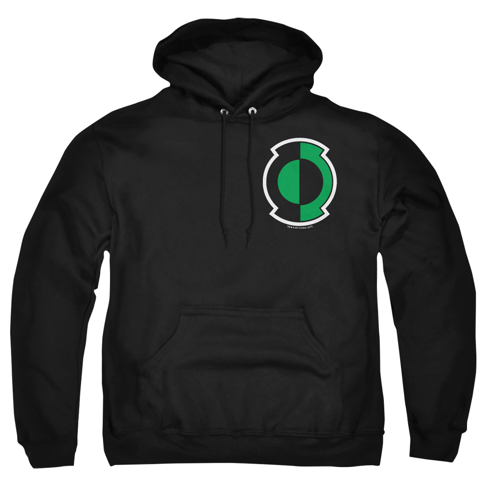 GL276-AFTH-8 Green Lantern Kyle Logo Adult Pullover Hoodie, Black - 5X