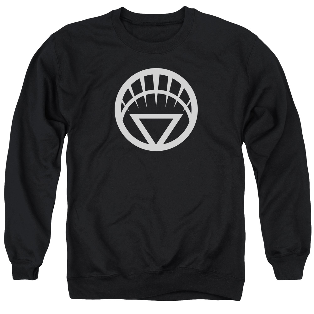 GL288-AS-2 Green Lantern White Emblem Adult Crewneck Sweatshirt, Black - Medium