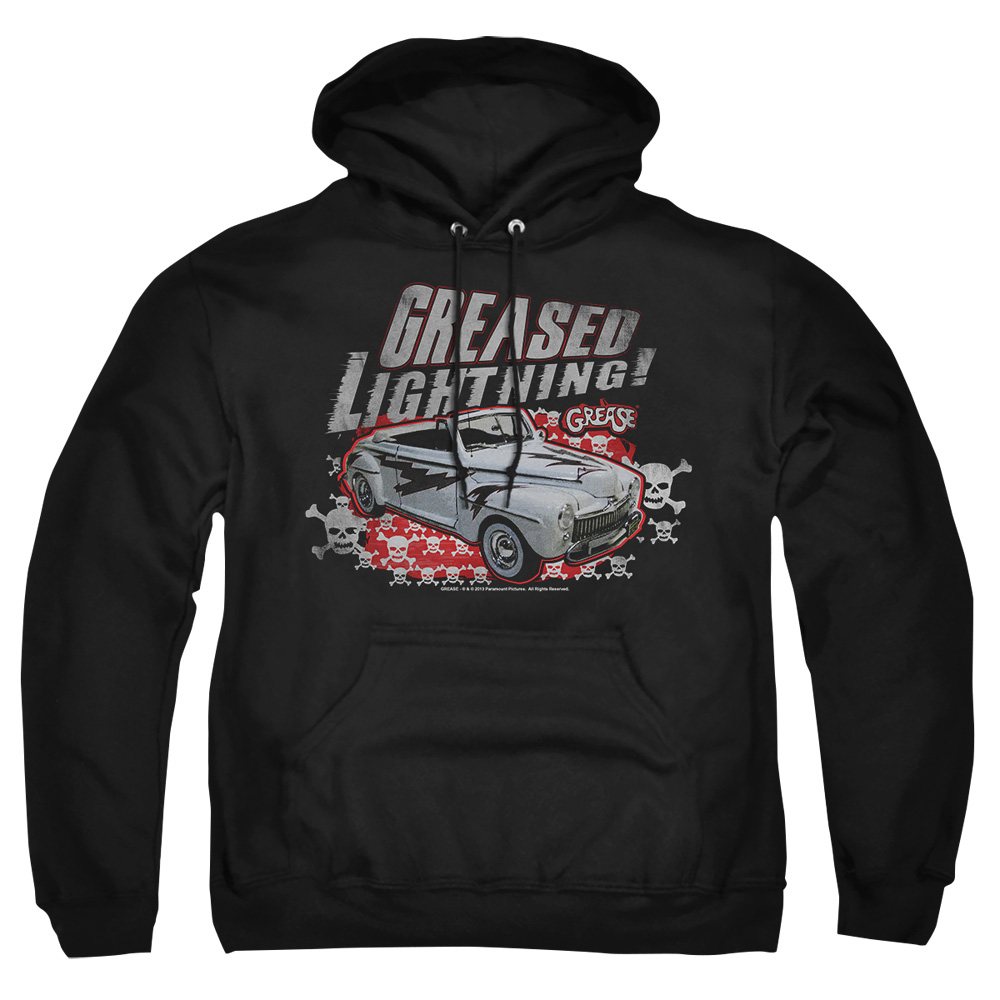PAR273-AFTH-8 Greased Lightening Adult Pullover Hoodie, Black - 5X