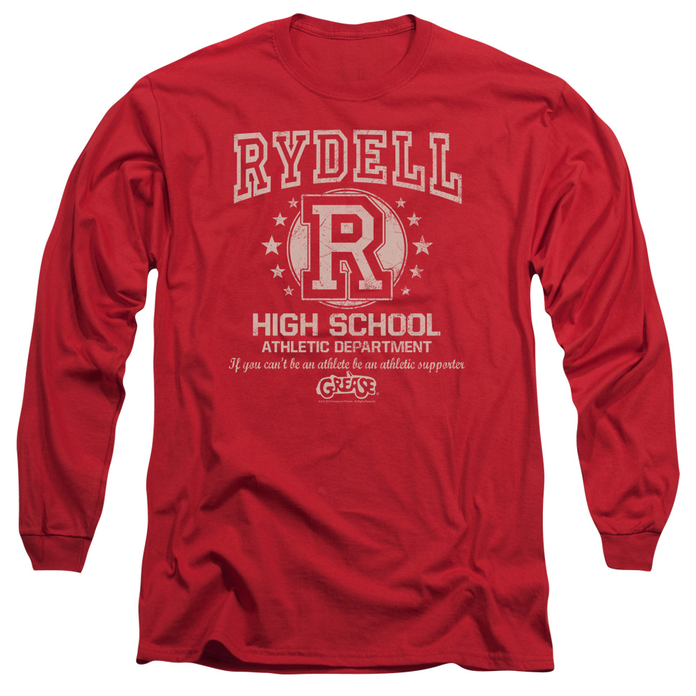 PAR454-AL-6 Grease Rydell High Adult Long Sleeve T-Shirt, Red - 3X