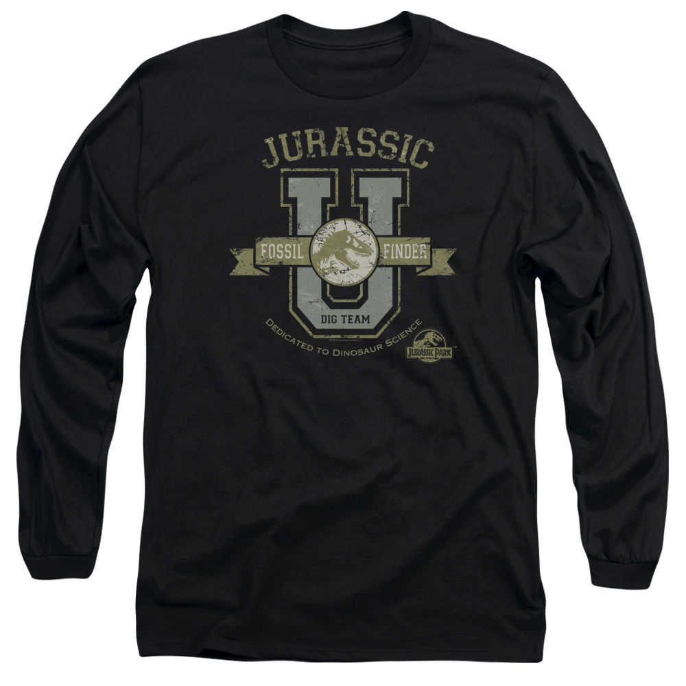 UNI105-AL-3 Jurassic Park Jurassic U Adult Long Sleeve T-Shirt, Black - Large