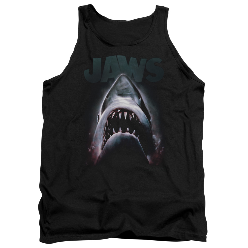 UNI352-TK-3 Jaws Terror In The Deep Adult Tank Top, Black - Large