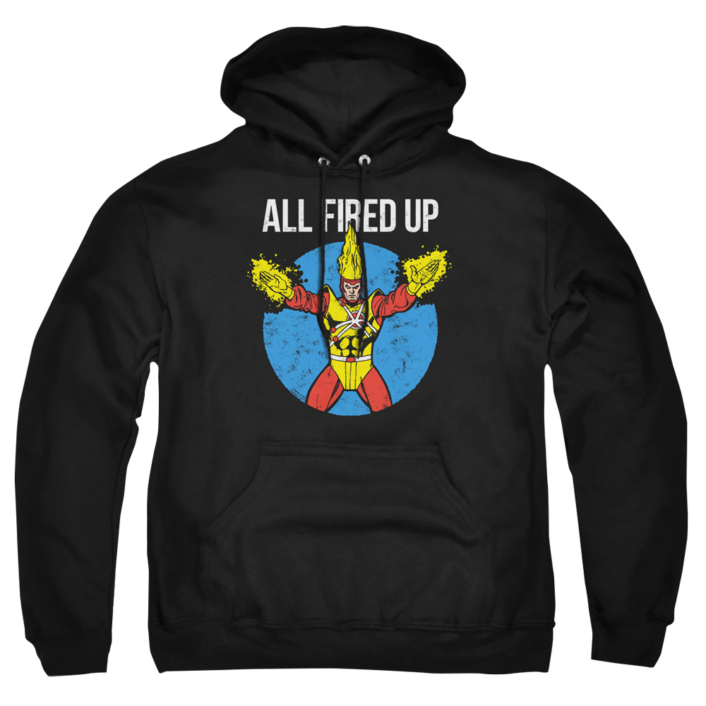 JLA798-AFTH-3 JLA Firestorms Party Adult Pullover Hoodie, Black - Large