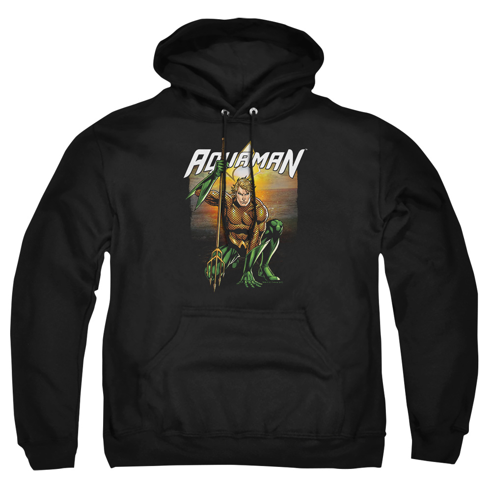 JLA628-AFTH-8 JLA Beach Sunset Adult Pullover Hoodie, Black - 5X