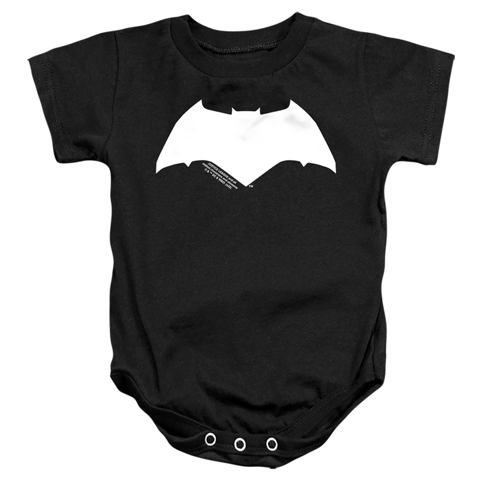 JLM229-SS-1 Justice League Movie Batman Solid Color Infant Snapsuit, Black - Small - 6 Month