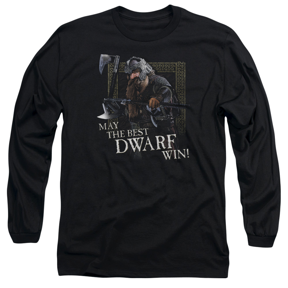 LOR3011-AL-6 Lord of The Rings The Best Dwarf Adult Long Sleeve T-Shirt, Black - 3X