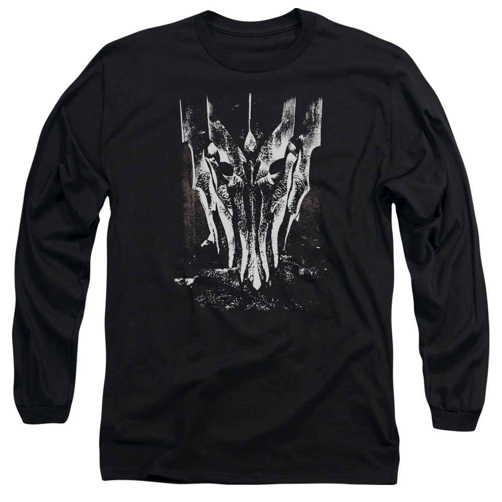 LOR1013-AL-6 Lord of The Rings Big Sauron Head Adult Long Sleeve T-Shirt, Black - 3X