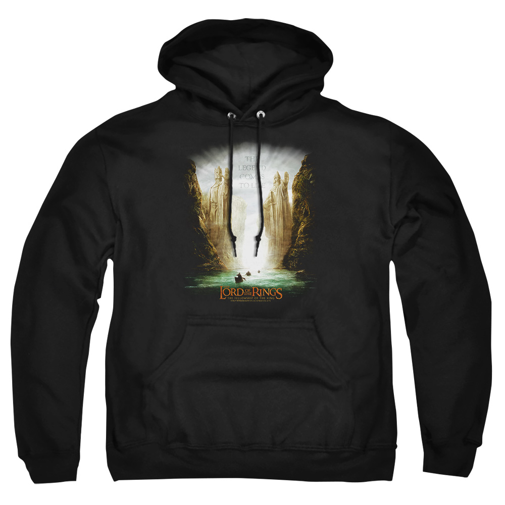 LOR1026-AFTH-7 Lord of The Rings Kings of Old Adult Pullover Hoodie, Black - 4X