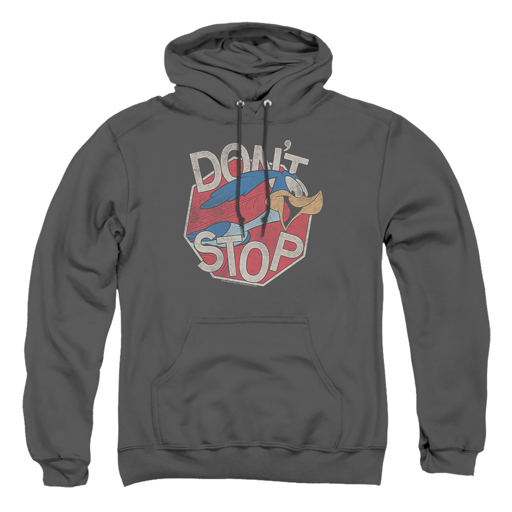 LT295-AFTH-2 Looney Tunes Dont Stop Adult Pullover Hoodie, Charcoal - Medium