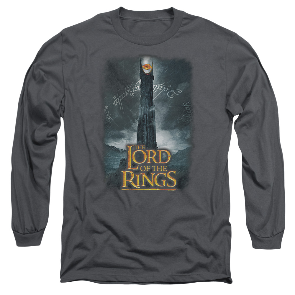 LOR2007-AL-6 Lord of The Rings Always Watching Adult Long Sleeve T-Shirt, Charcoal - 3X