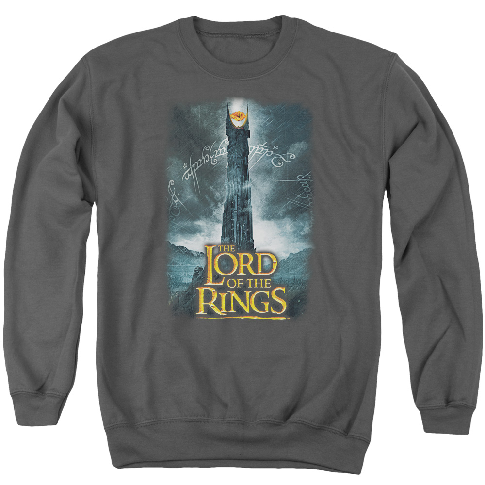 LOR2007-AS-2 Lord of The Rings Always Watching Adult Crewneck Sweatshirt, Charcoal - Medium