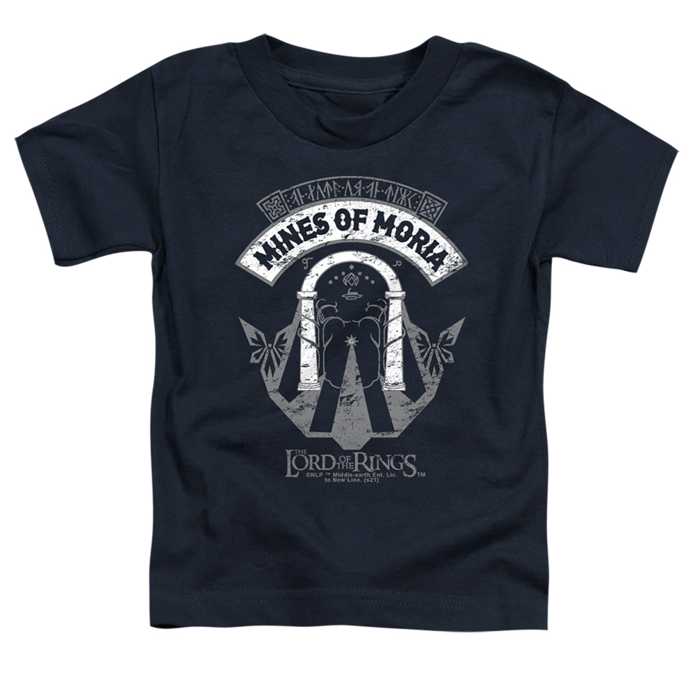 LOR1207-TT-2 Lord of The Rings Mines of Moria Toddler Short Sleeve T-Shirt, Navy - Medium 3T
