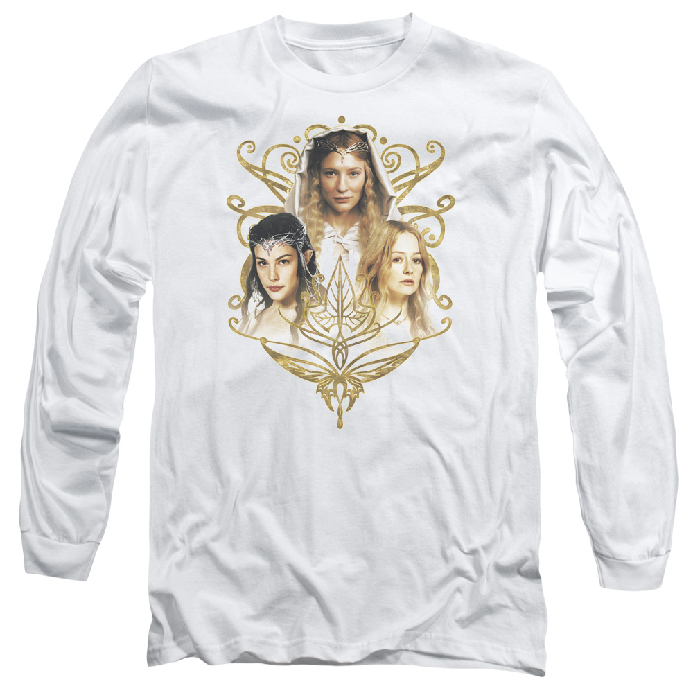 LOR1029-AL-6 Lord of The Rings Women of Middle Earth Adult Long Sleeve T-Shirt, White - 3X