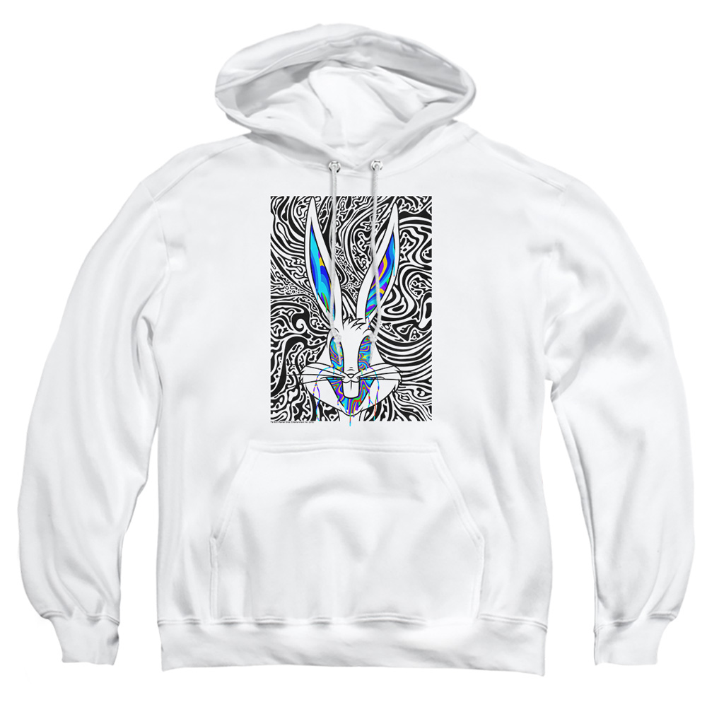 LT285-AFTH-2 Looney Tunes Wild Bugs Adult Pullover Hoodie, White - Medium